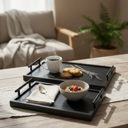 Wooden Tray Set 2 Pcs